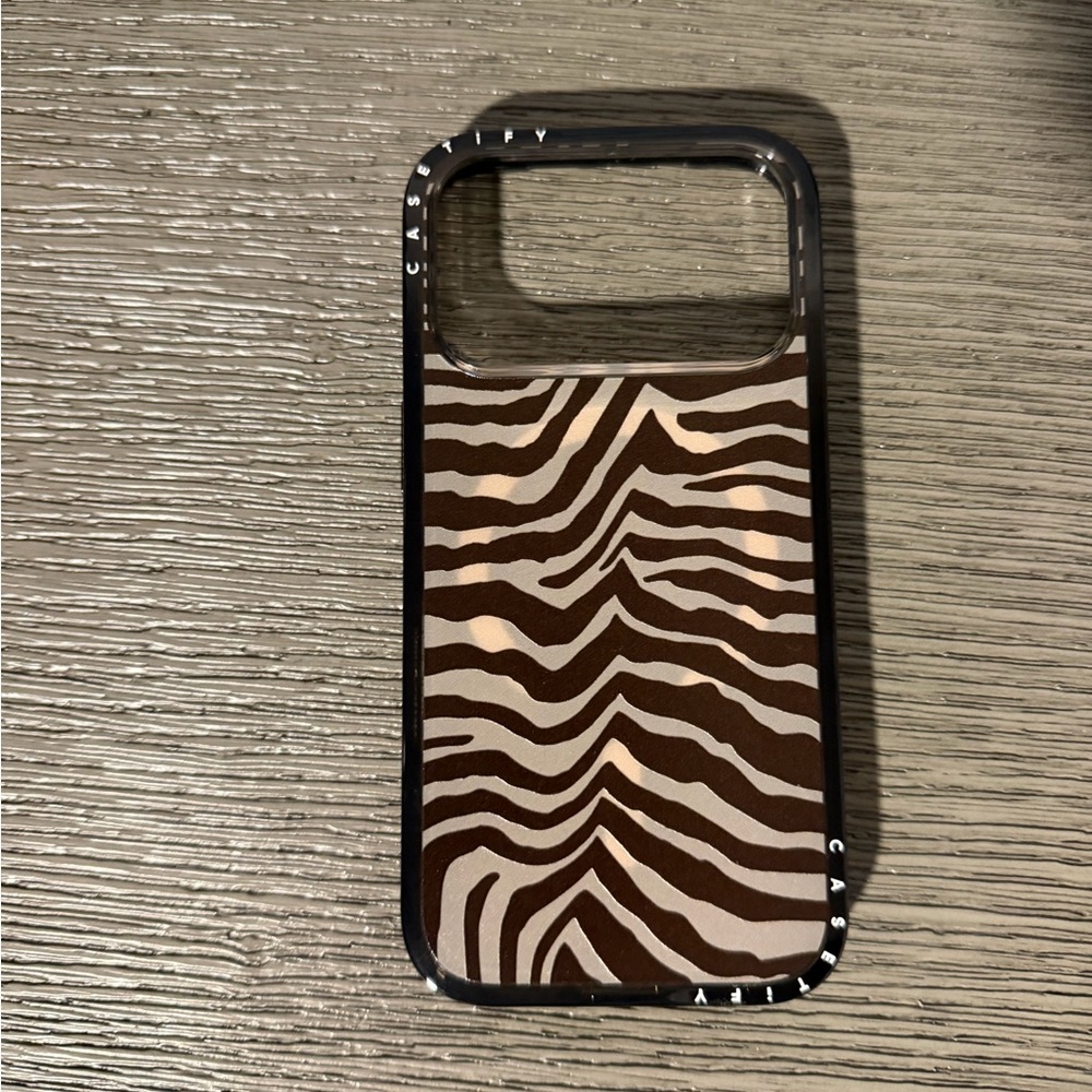 Casetify Brown and Cream Zebra Print Case